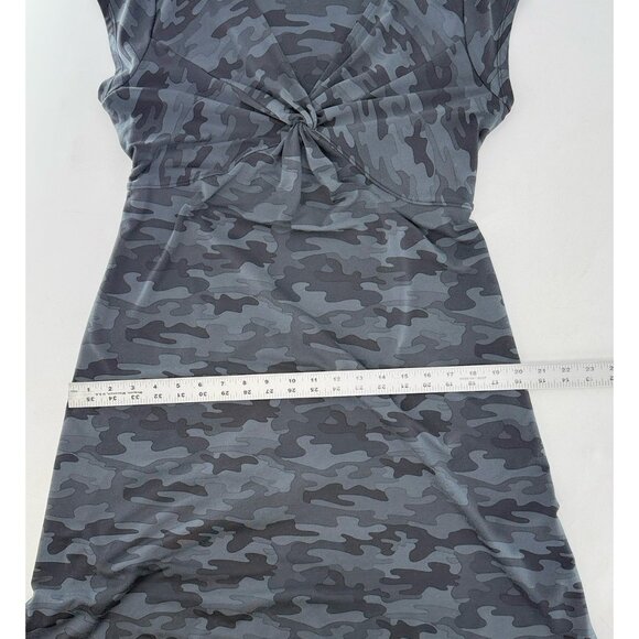 Soybu Sport Gray Camo V-Neck Dress Sz M Preppy Boho Athleisure - Picture 9 of 9